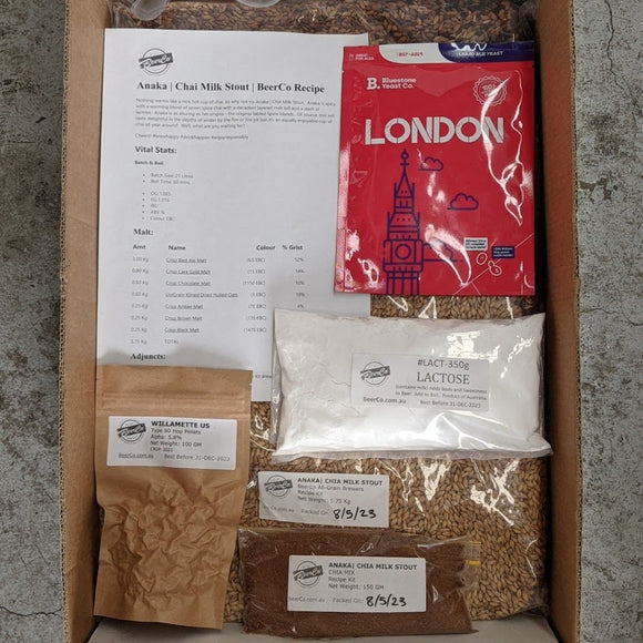 Anaka | Chai Milk Stout | BeerCo All Grain Brewers Recipe Kit