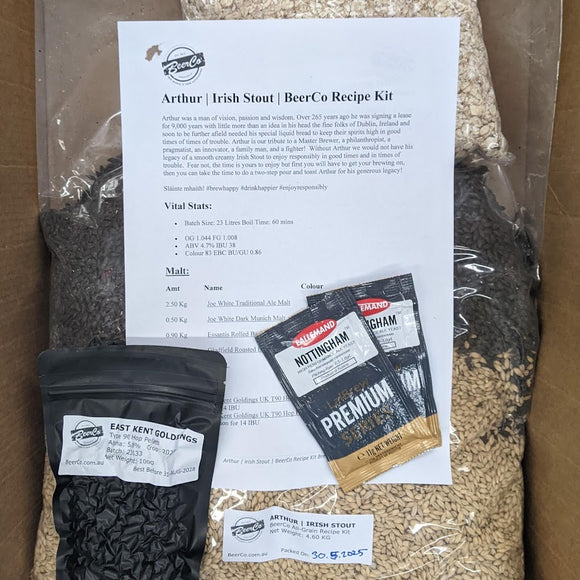 Arthur | Irish Stout | BeerCo All Grain Brewers Recipe Kit