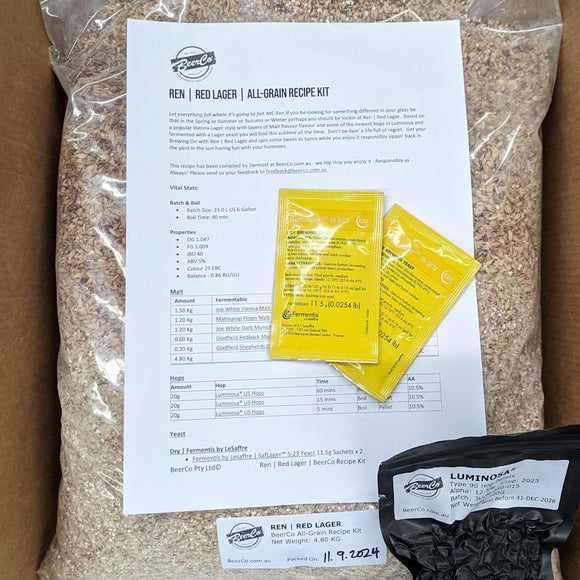 Ren | Red Lager | BeerCo All Grain Brewers Recipe Kit