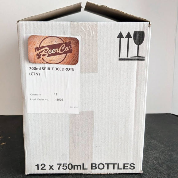700ml Flint Glass Spirit Bottle With 30mm ROTE Neck (Carton of 12)