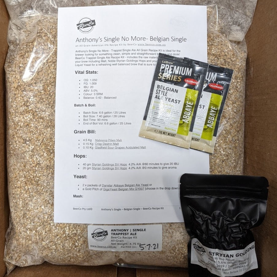 Anthony | Single Trappist Ale | BeerCo All Grain Brewers Recipe Kit - 0