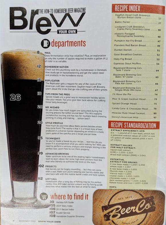 Brew Your Own - BYO Magazine - December 2019 - Vol. 25, No. 8