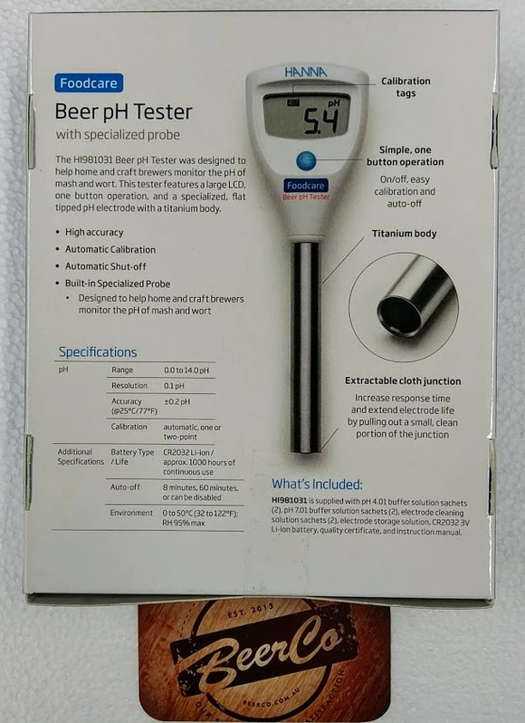 Hanna Foodcare Beer pH Tester | HI981031