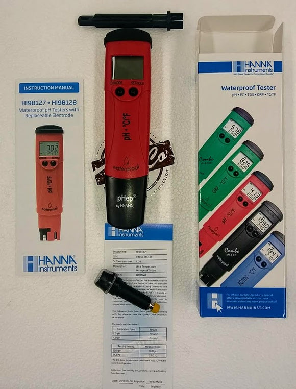 pHep®4 pH/Temperature Tester with 0.1 pH resolution | HI98127