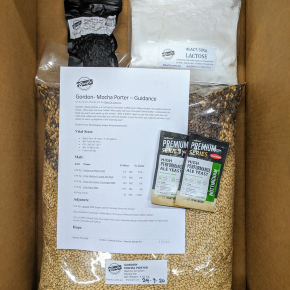 Gordon | Mocha Porter | BeerCo All Grain Brewers Recipe Kit