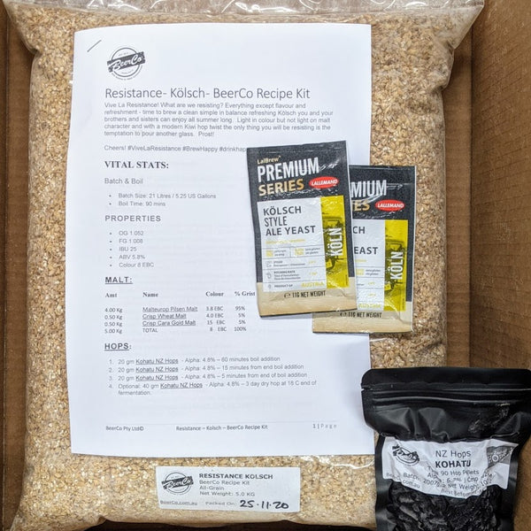 Resistance | Kölsch | BeerCo All Grain Brewers Recipe Kit