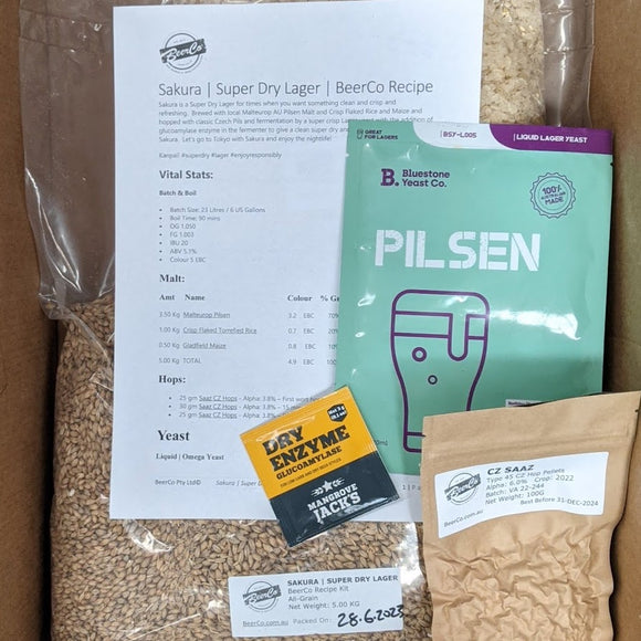 Sakura | Super Dry Lager | BeerCo All Grain Brewers Recipe Kit