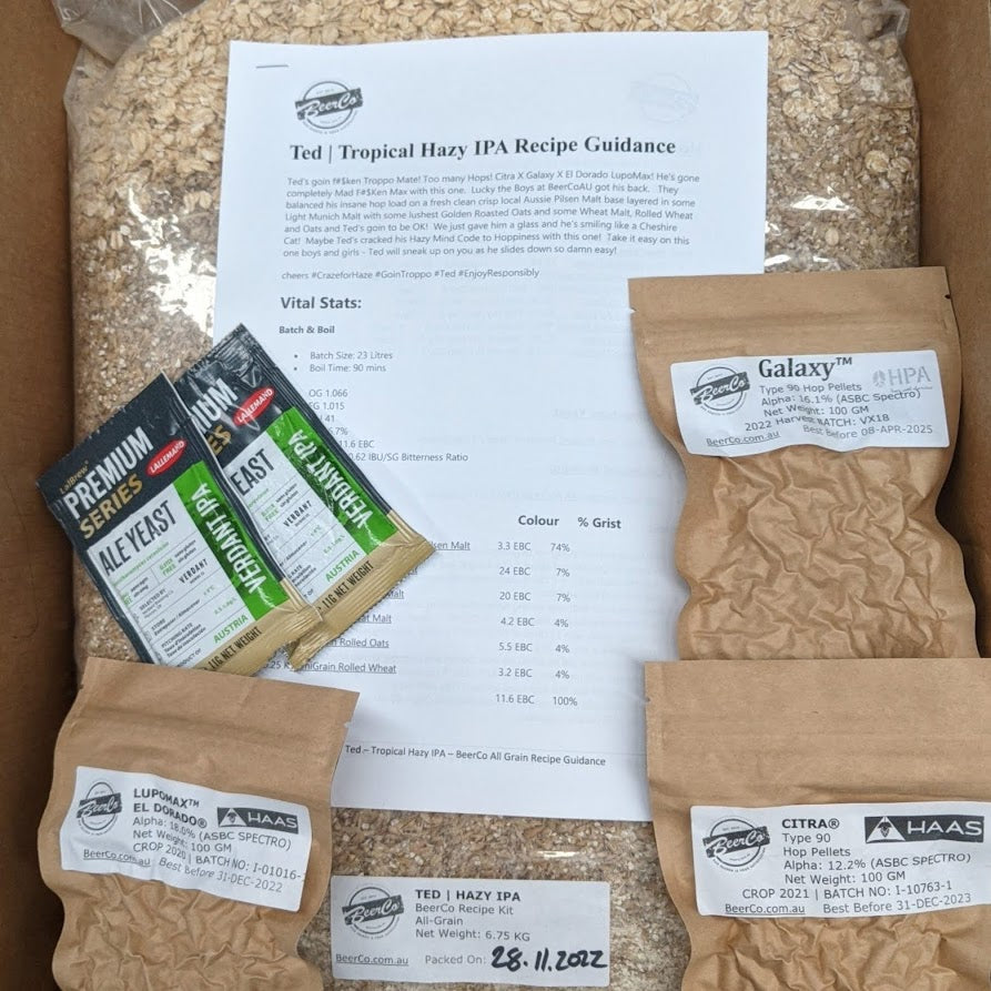 Ted | Troppo Hazy IPA | BeerCo All Grain Brewers Recipe Kit