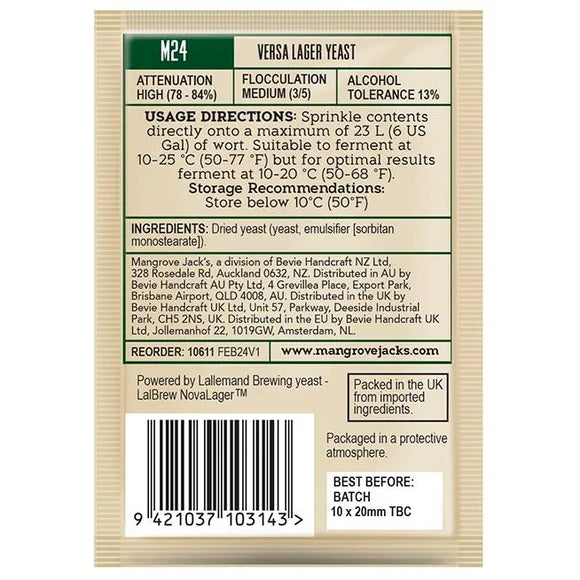 M24 Versa Lager | Mangrove Jack's | Yeast
