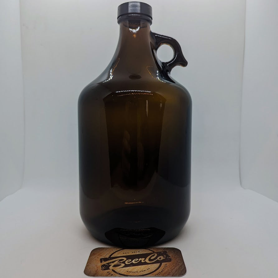 2L 64oz Amber Glass Growler Bottle With 38mm 400 Screw Neck - 0