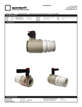 42-4022 Butterfly Valve Assembly SK Buttress X 2" F NPS BUNA