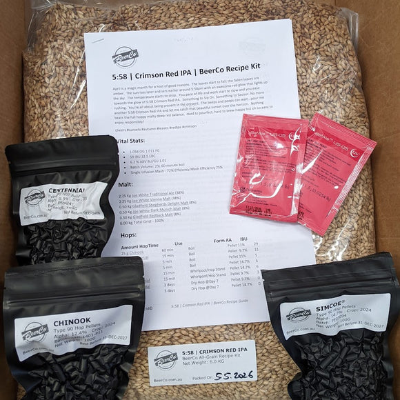 5:58 Crimson | Red IPA | BeerCo All Grain Brewers Recipe Kit
