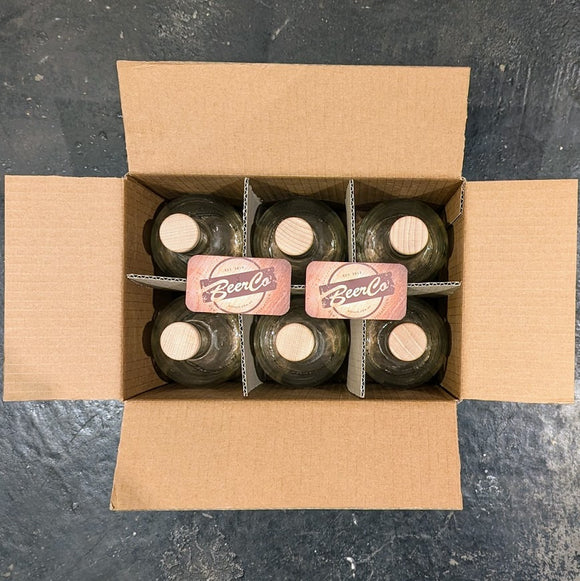 6 X 700mL Apollo Crystal Flint Glass Spirit Bottles with Beechwood Cork Stoppers