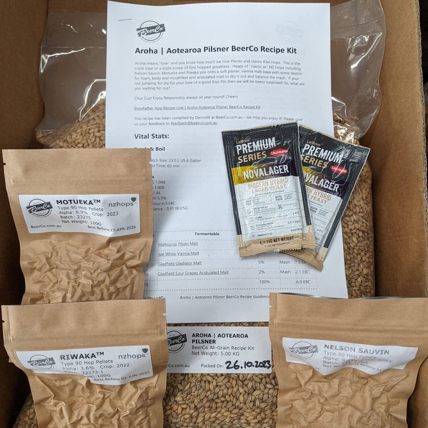 Aroha | Aotearoa Pilsner | BeerCo All Grain Brewers Recipe Kit - 0