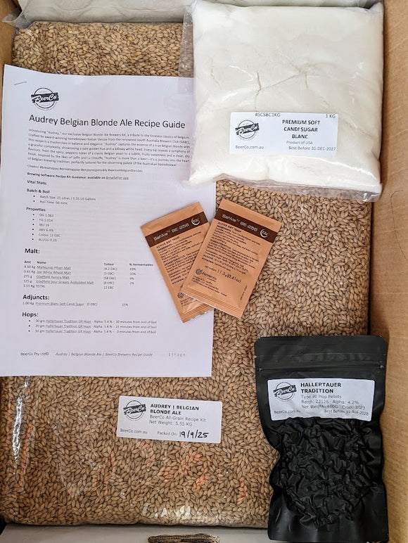 Audrey | Belgian Blonde Ale | BeerCo All Grain Brewers Recipe Kit