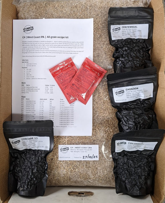 C4 | West Coast IPA | BeerCo All Grain Brewers Recipe Kit