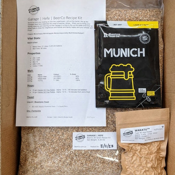 Garage | Hefe | BeerCo All Grain Brewers Recipe Kit