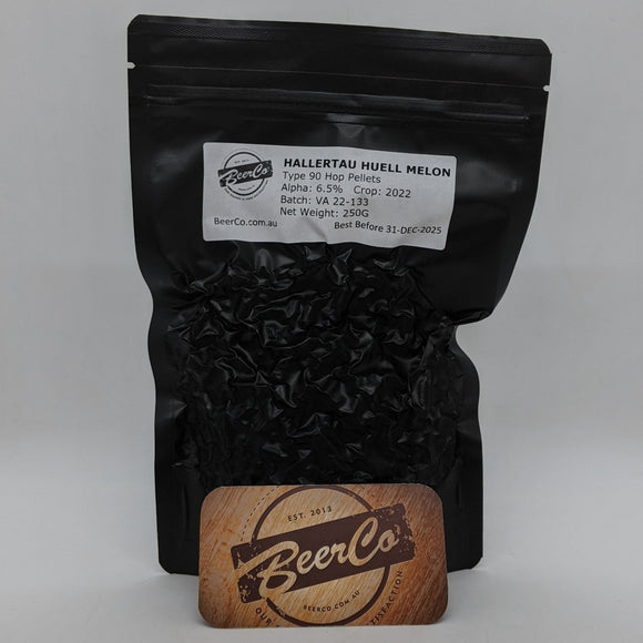 HALLERTAU HUEL MELON GR T90 HOP PELLETS 250g Crop 2022