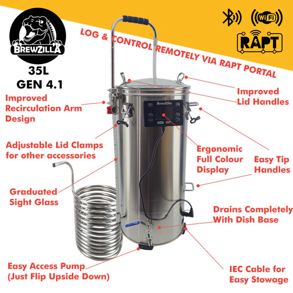 BrewZilla 35L Gen 4.1 | Pump 1900/500w | 220-240V AC