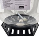 Black and clear plastic fermenter with a Kegland label on a white background