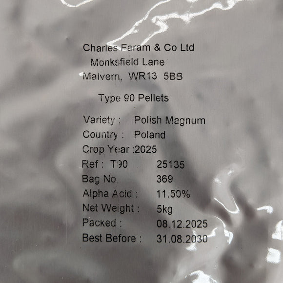 Magnum PL T90 Hop Pellets 5Kg Crop 2025