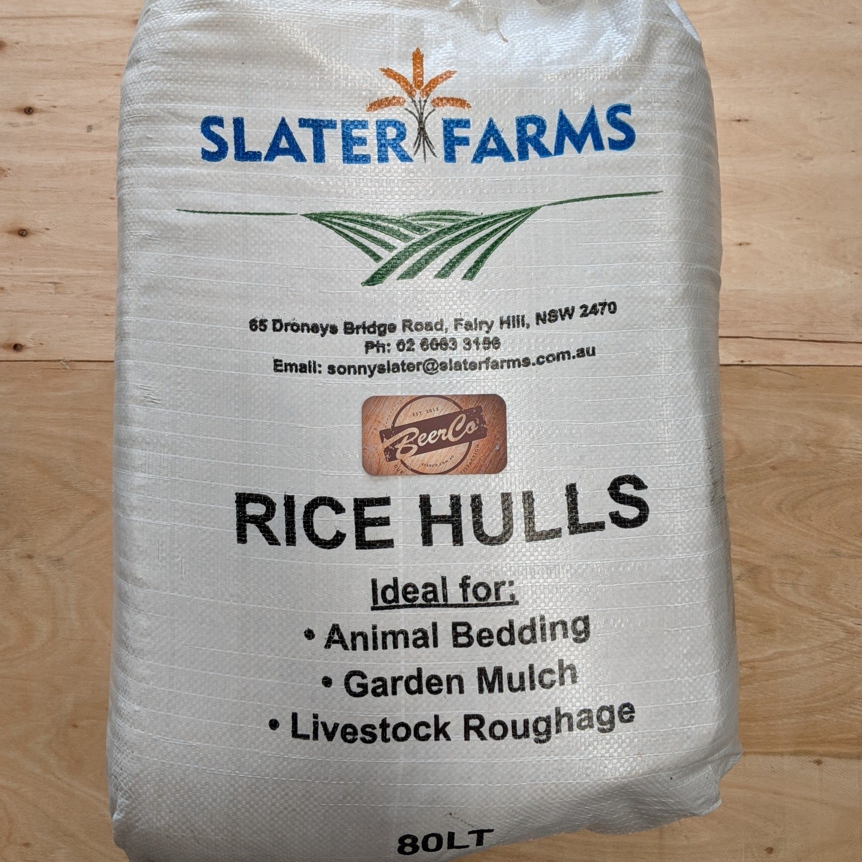 Rice Hulls | Slater Farms | 80 Litre