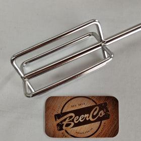 Stainless Steel | Drill Powered Mash Stirrer & Mixer | 1/4 Inch Hex Drive - 0