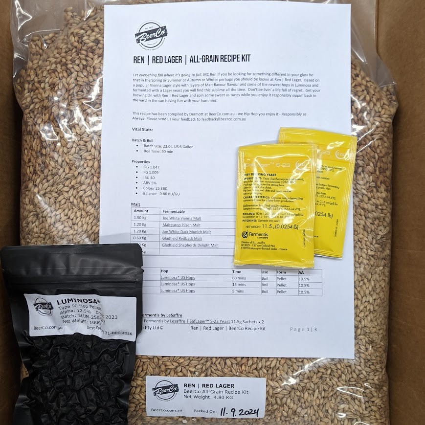 Ren | Red Lager | BeerCo All Grain Brewers Recipe Kit