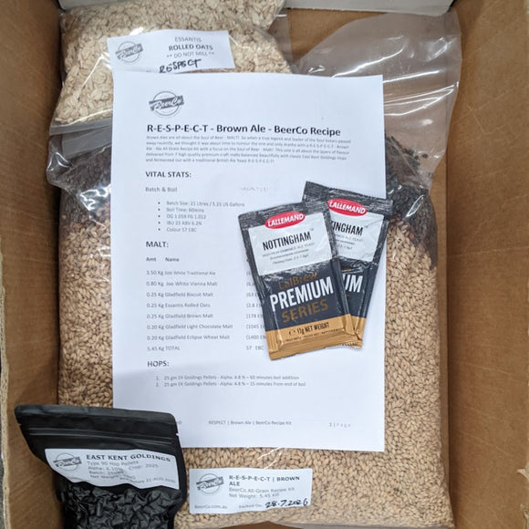 RESPECT | Brown Ale | BeerCo All Grain Brewers Recipe Kit