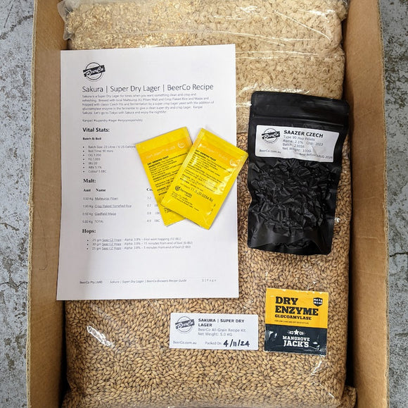 Sakura | Super Dry Lager | BeerCo All Grain Brewers Recipe Kit