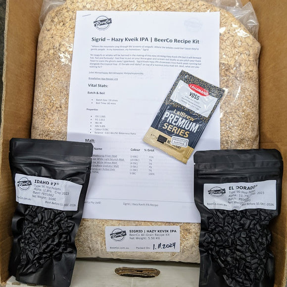 Sigrid | Hazy Kveik IPA | BeerCo All Grain Brewers Recipe Kit