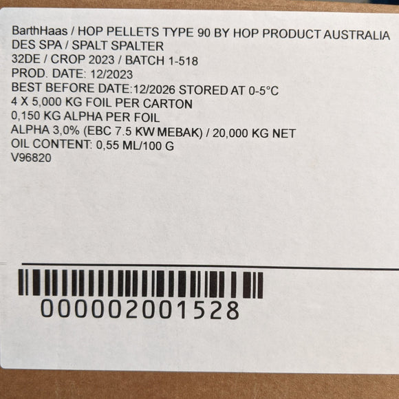 Spalt Spalter GR T90 Hop Pellets 5Kg Crop 2023