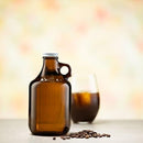 946mL 32oz Amber Glass Squealer Bottle With 38mm 400 Screw Neck-5