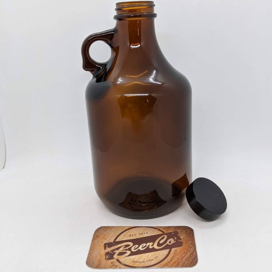 946mL 32oz Amber Glass Squealer Bottle With 38mm 400 Screw Neck - 0