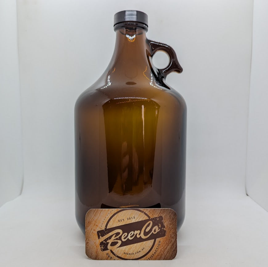 2L 64oz Amber Glass Growler Bottle With 38mm 400 Screw Neck