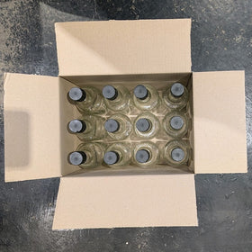 12 x 700ml Flint Glass Spirit Bottle With 30mm ROTE Neck with Closures and Dividers - 0