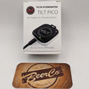TILT Hydrometer packaging with a wooden board labeled 'BeerCo' on a white background