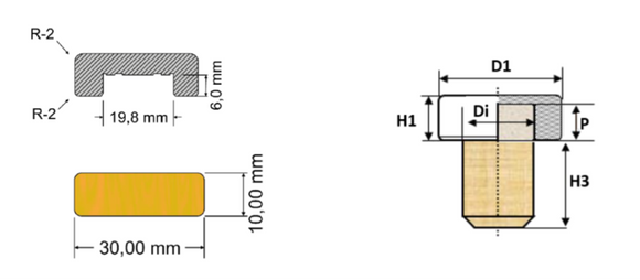 Beechwood Plain Wood Top Stoppers (30 X 10mm) Unwashed Micro Shank