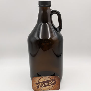 1.89L 64oz Amber Glass Growler Bottle With 38mm 400 Screw Neck
