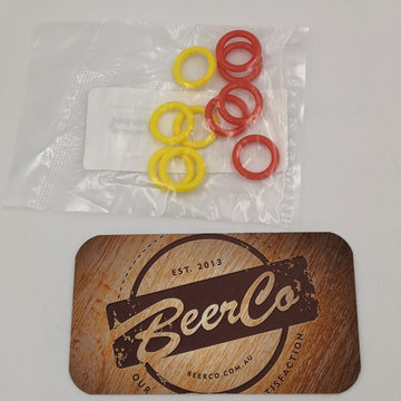 10 Pack of Colour Coded Silicone Post O-Rings (5 x Red Gas + 5 x Yellow Liquid)