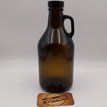 946mL 32oz Amber Glass Squealer Bottle With 38mm 400 Screw Neck - 0