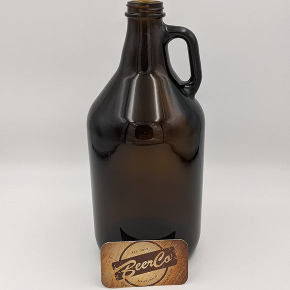 1.89L 64oz Amber Glass Growler Bottle With 38mm 400 Screw Neck