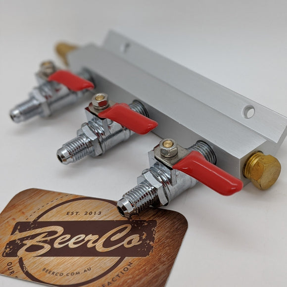 Gas Line Manifold Splitter | 3 Ways Output | MFL 1/4" Thread
