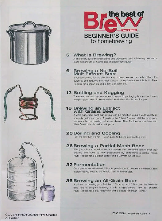 BYO BEGINNER'S GUIDE to homebrewing contents