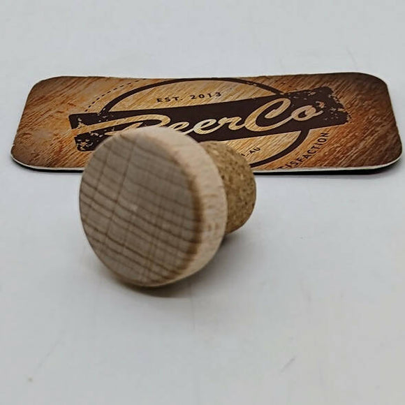 Beechwood Plain Wood Top Stoppers (30 X 10mm) Unwashed Micro Shank