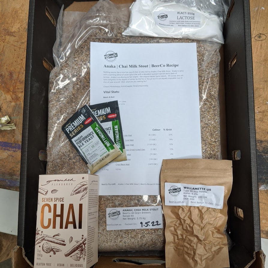 Anaka | Chai Milk Stout | BeerCo All Grain Brewers Recipe Kit - 0