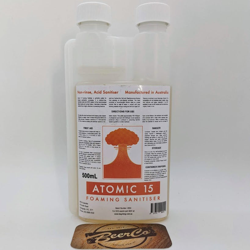 Atomic 15 | No Rinse | Foaming Sanitiser | 500mL