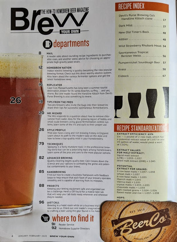 Brew Your Own - BYO Magazine - January-February 2020 - Vol. 26, No. 1