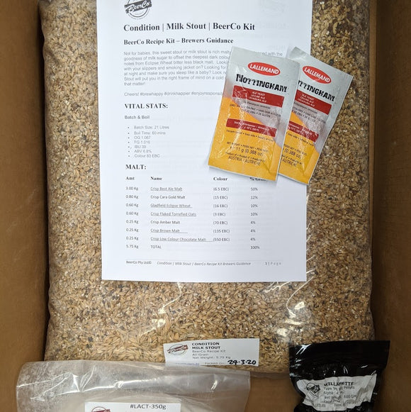 Condition | Milk Stout | BeerCo All Grain Brewers Recipe Kit