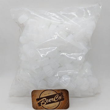 Champagne Stoppers | Finned | White Plastic | 100 Pack - 0